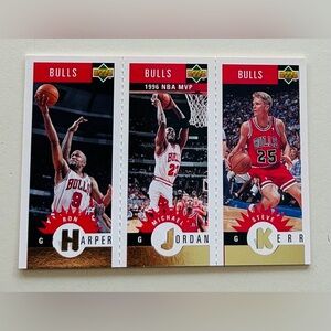Vintage Jordan • Harper • Kerr Chicago Bulls Collector’s Card - VGC